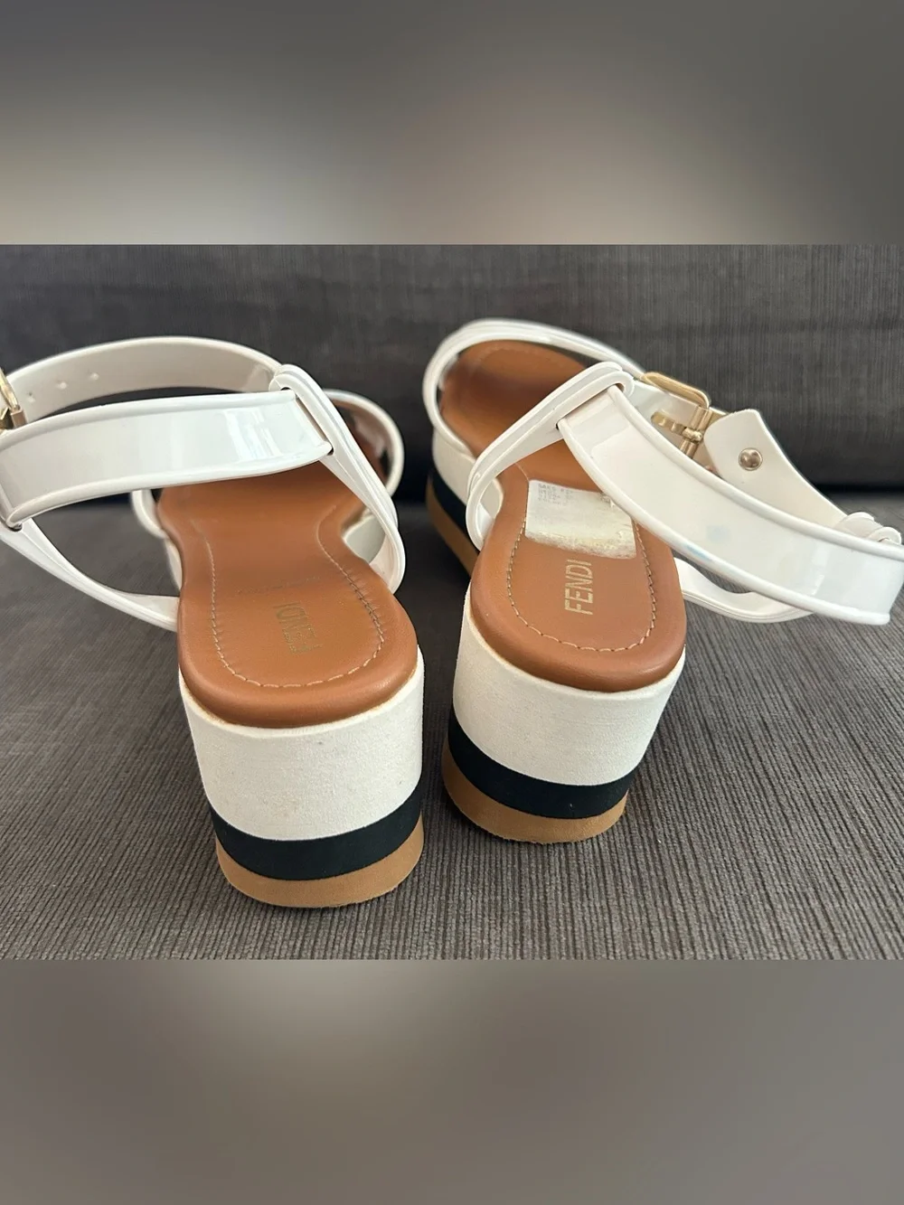 Fendi White Hydra Jelly Platform Sandals Size 39.5 (9.5)